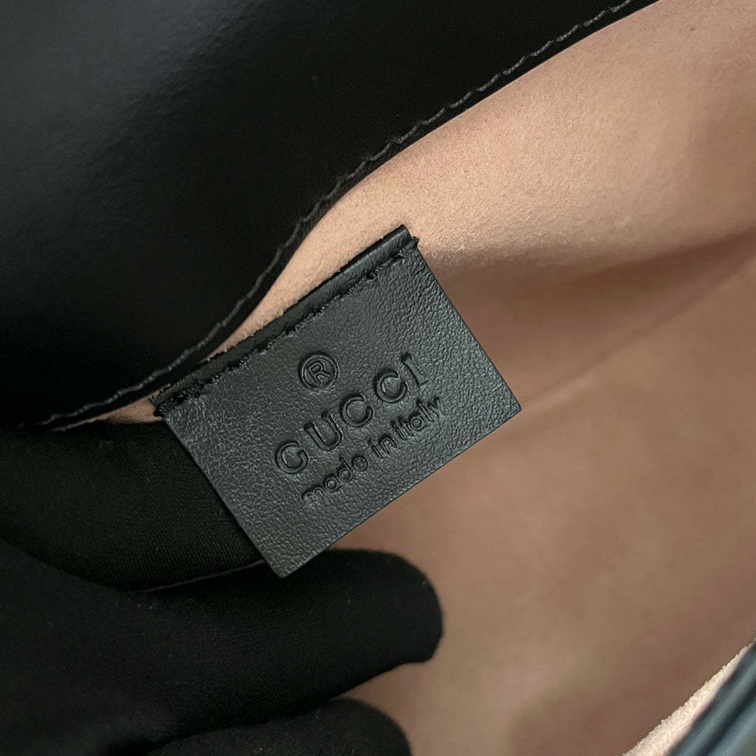 gg Marmont Mini Top Handle Bag Black For Women, Women’s Bags 8.3in/21cm gg ‎547260 DTDIT 1000