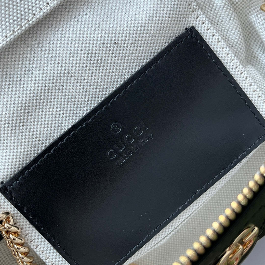 gg Quilted gg Mini Handbag Black For Women, Women’s Bags 6.3in/16cm gg 723770 UM8IG 1000