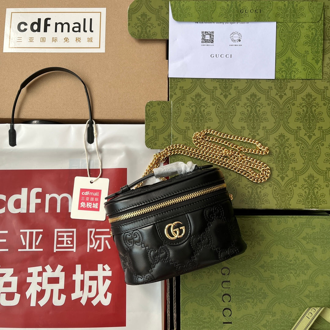 gg Quilted gg Mini Handbag Black For Women, Women’s Bags 6.3in/16cm gg 723770 UM8IG 1000