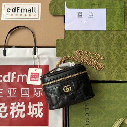 gg Quilted gg Mini Handbag Black For Women, Women’s Bags 6.3in/16cm gg 723770 UM8IG 1000