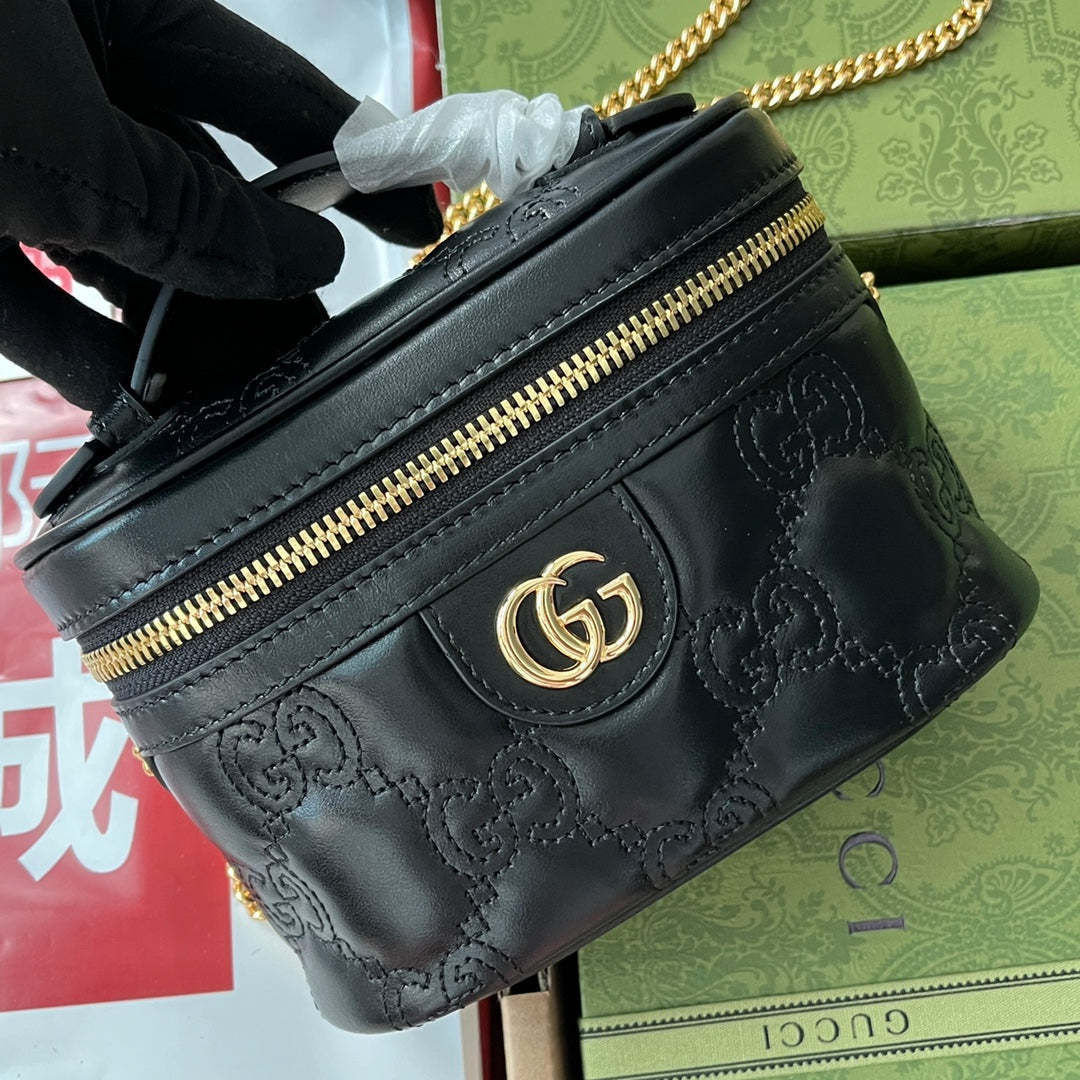 gg Quilted gg Mini Handbag Black For Women, Women’s Bags 6.3in/16cm gg 723770 UM8IG 1000