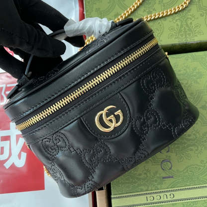 gg Quilted gg Mini Handbag Black For Women, Women’s Bags 6.3in/16cm gg 723770 UM8IG 1000