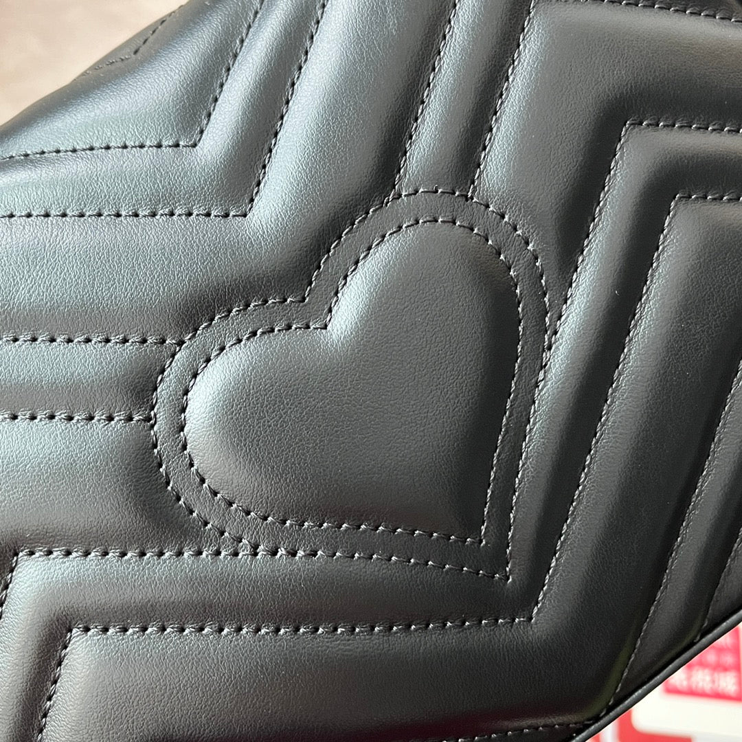 gg Marmont Mini Top Handle Bag Black For Women, Women’s Bags 8.3in/21cm gg ‎547260 DTDIT 1000