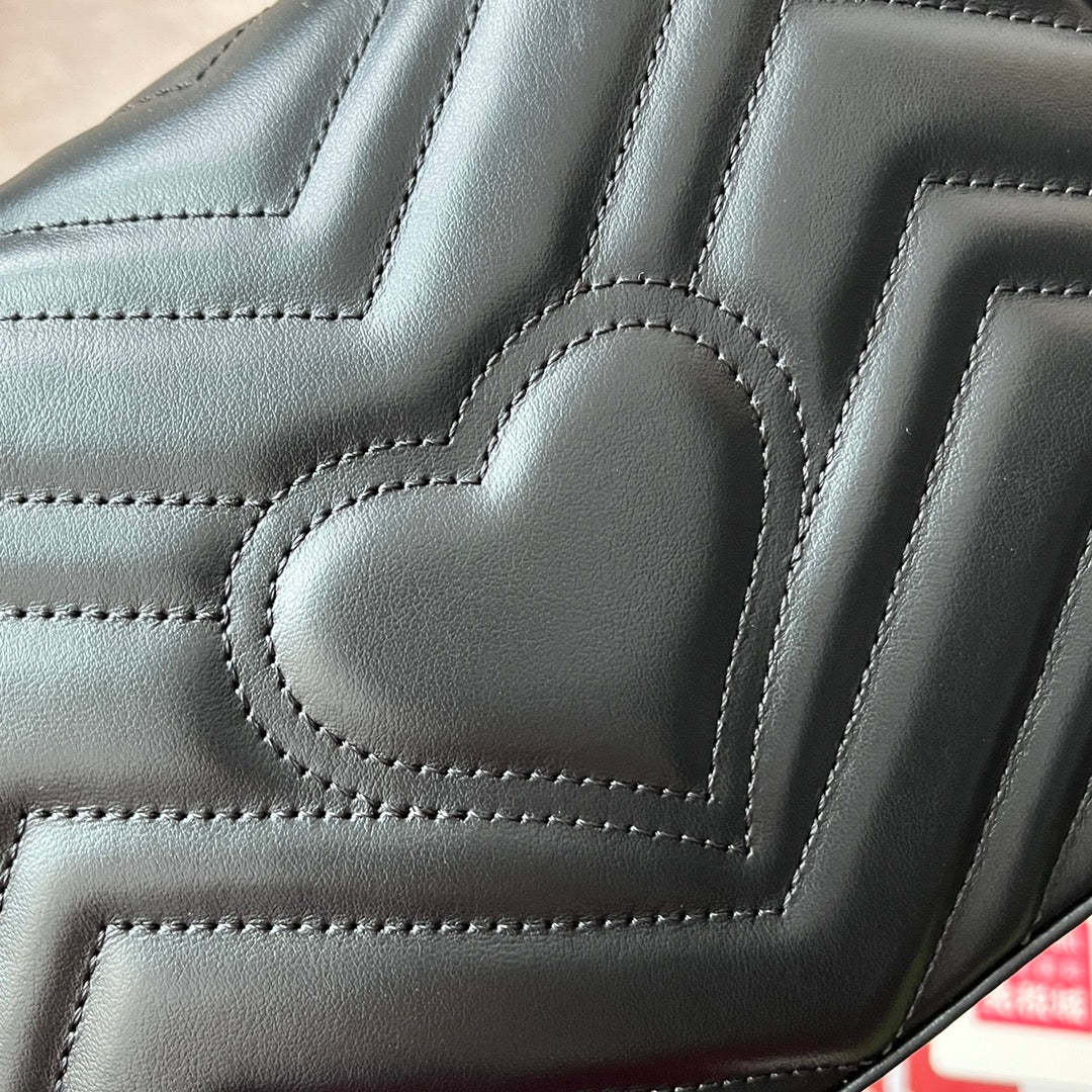 gg Marmont Mini Top Handle Bag Black For Women, Women’s Bags 8.3in/21cm gg ‎547260 DTDIT 1000