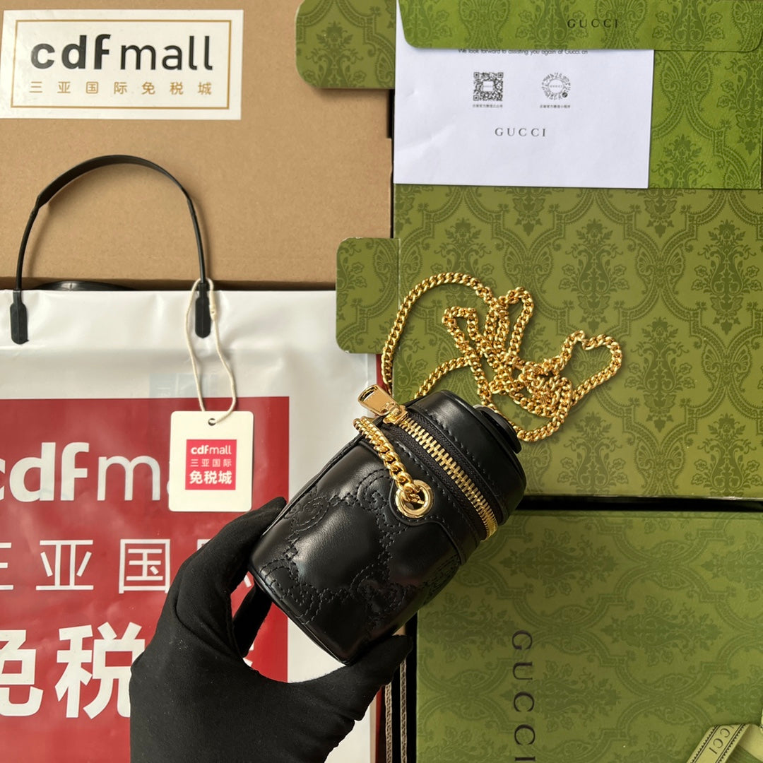 gg Quilted gg Mini Handbag Black For Women, Women’s Bags 6.3in/16cm gg 723770 UM8IG 1000