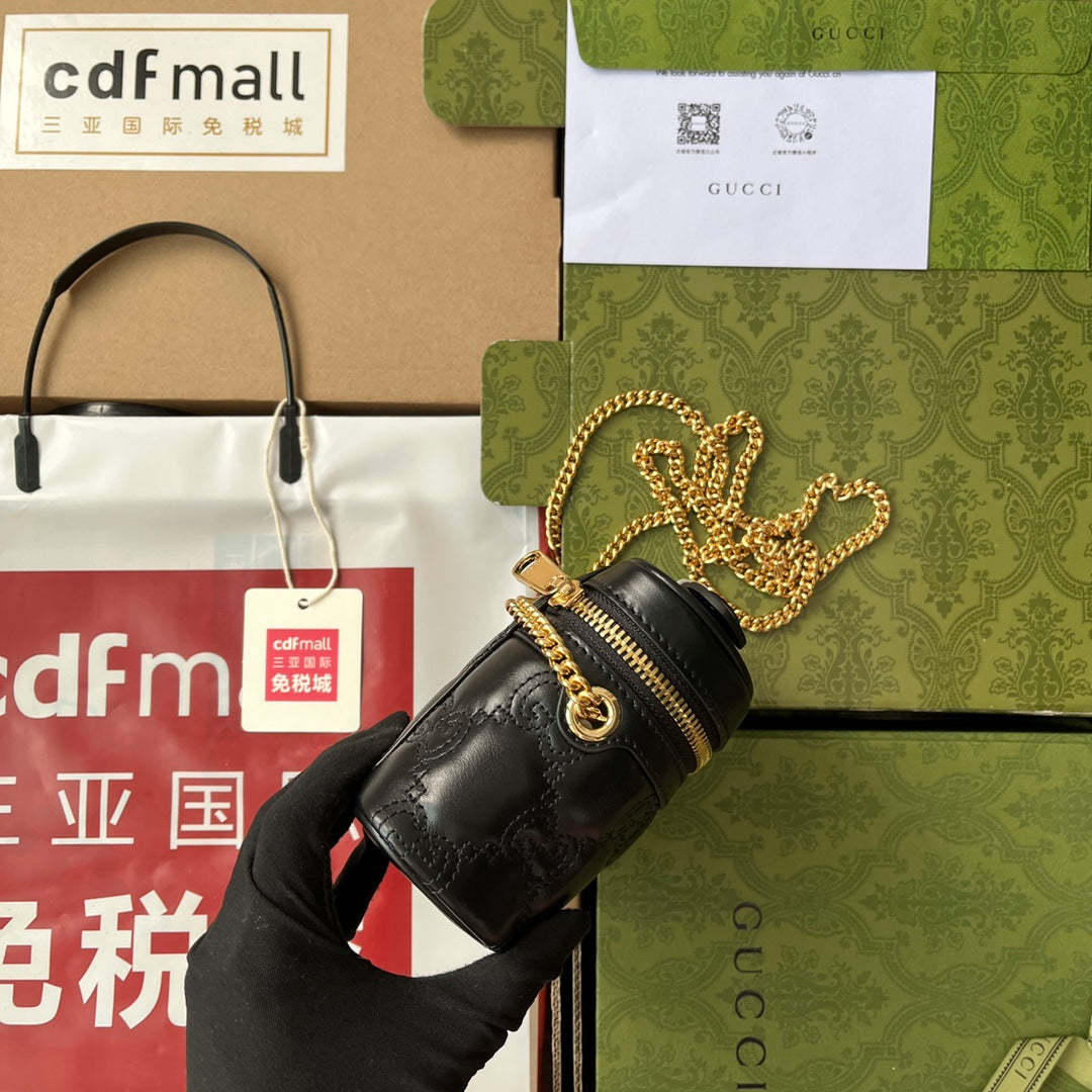 gg Quilted gg Mini Handbag Black For Women, Women’s Bags 6.3in/16cm gg 723770 UM8IG 1000