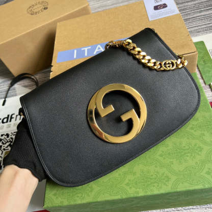 gg Blondie Shoulder Bag Black For Women, Women’s Bags 11in/28cm gg‎ 699268 UXX0G 1000