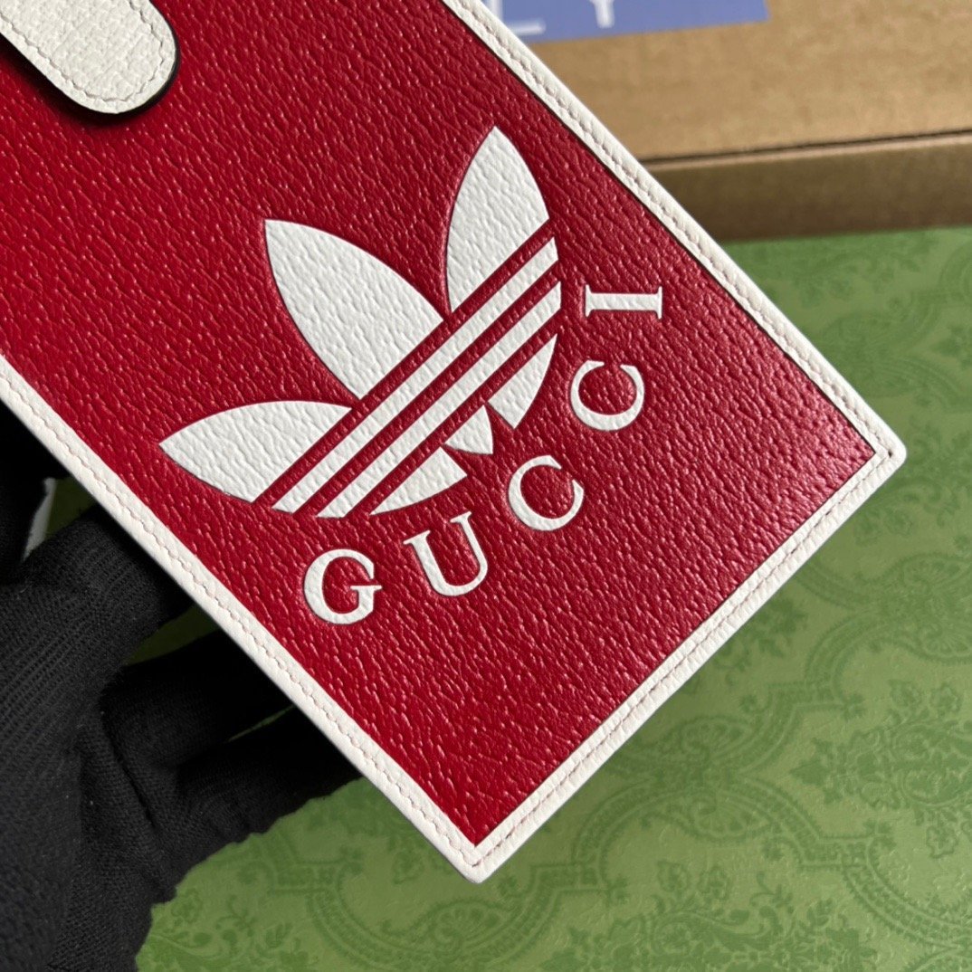 gg x Adidas Phone Case Red For Women, Women’s Bags 7.3in/18cm gg‎ ‎702203 UZ3BT 6484