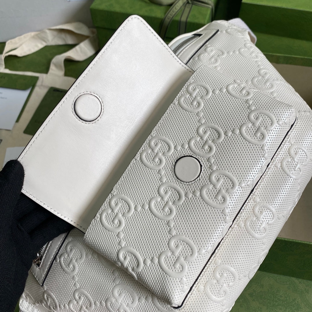 gg Embossed Belt Bag White gg Embossed For Men  11in/28cm gg