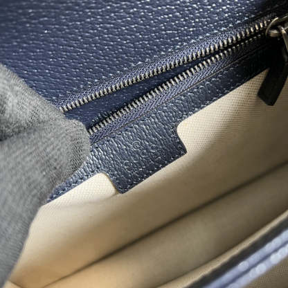 gg Ophidia Small Top Handle Bag Beige And Blue gg Supreme Canvas  For Women 10in/25cm 651055 96IWN 4076