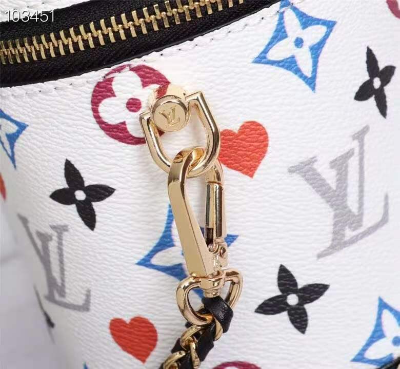 LV Vanity PM Bag Game On Monogram Canvas White By Nicolas Ghesquiere For Women, Women���s Handbags, Shoulder And Crossbody 7.5in/19cm LV M57458