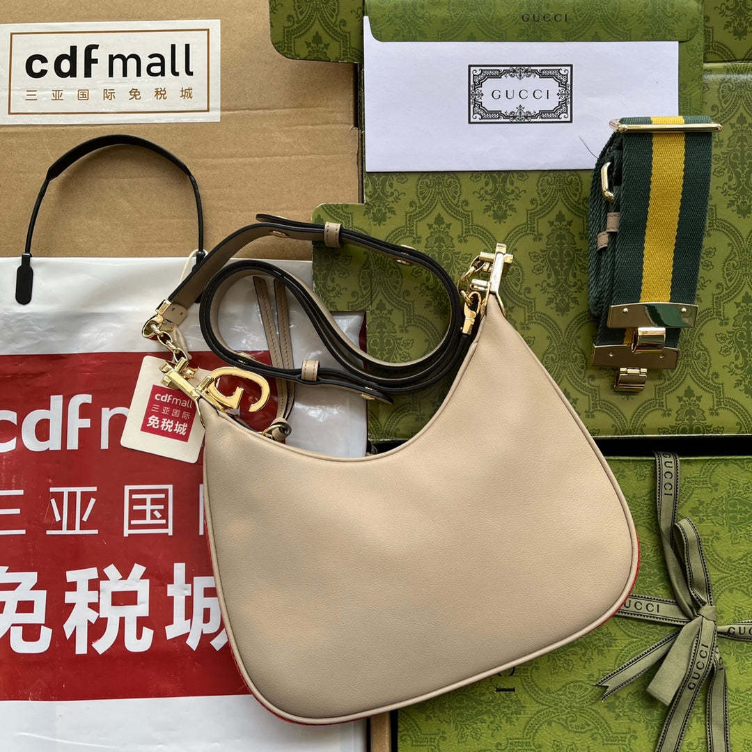 gg Atache Small Shoulder Bag Beige For Women, Women’s Bags 9in/23cm gg 699409 UXWBG 9360