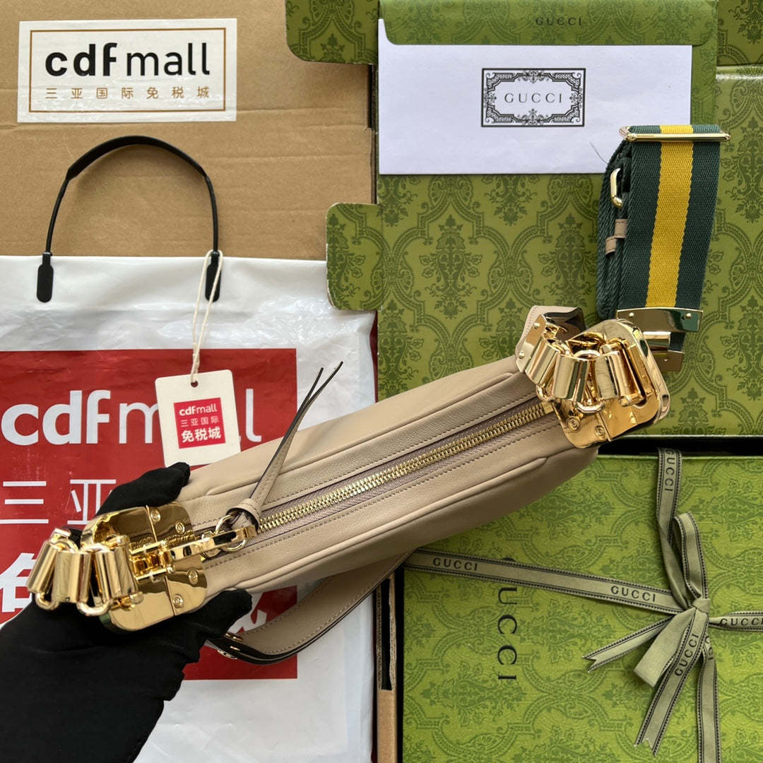 gg Atache Small Shoulder Bag Beige For Women, Women’s Bags 9in/23cm gg 699409 UXWBG 9360