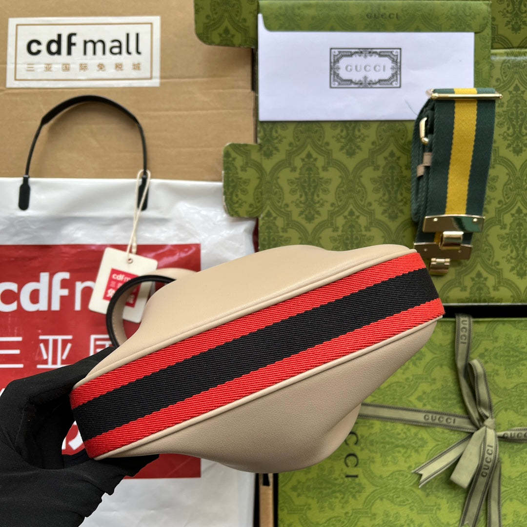 gg Atache Small Shoulder Bag Beige For Women, Women’s Bags 9in/23cm gg 699409 UXWBG 9360