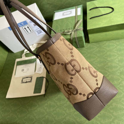 gg Ophidia Jumbo gg Medium Tote Camel And Ebony Jumbo Canvas For Women 15in/38cm gg