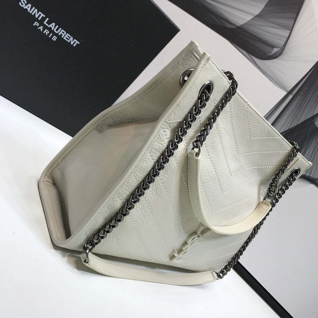 YSSL Niki Medium Shopping Bag White For Women 12.6in/32cm YSL 