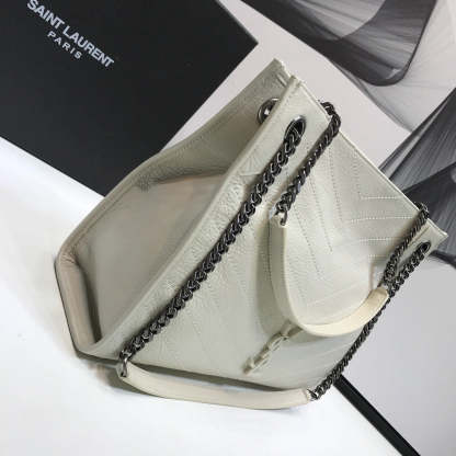 YSSL Niki Medium Shopping Bag White For Women 12.6in/32cm YSL 