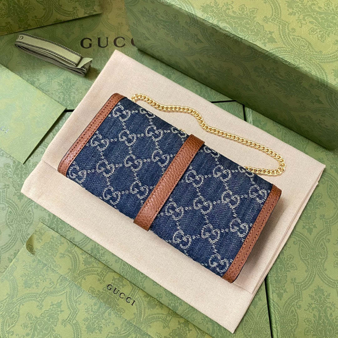 gg Jackie 1961 Chain Long Wallets For Women, Women’s Wallets 19cm/7.5in gg