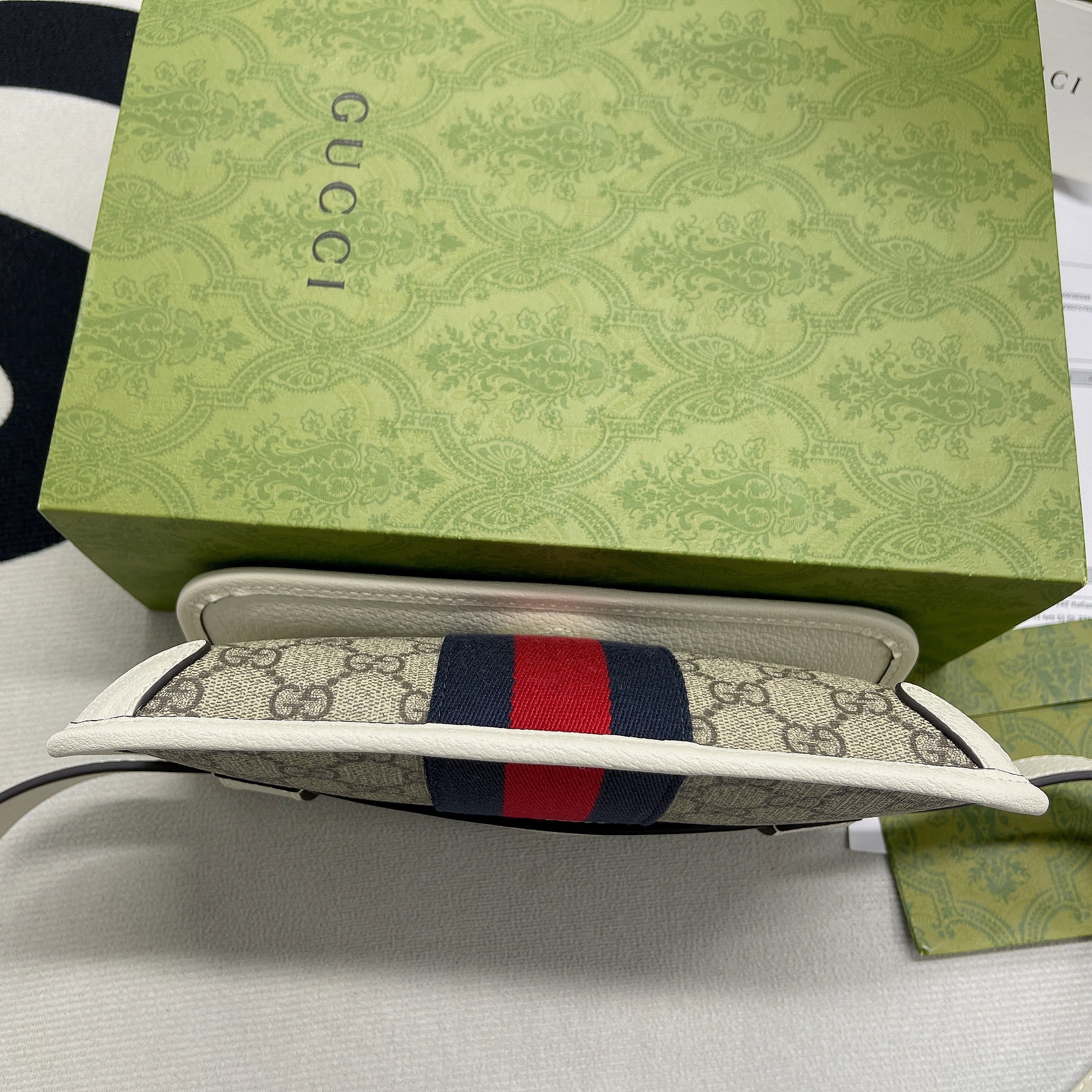 gg Ophidia Belt Bag Beige And Ebony gg Supreme Canvas, A Material With Low Environmental Impact For Men  8.7in/22cm gg 674081 96IWT 9794