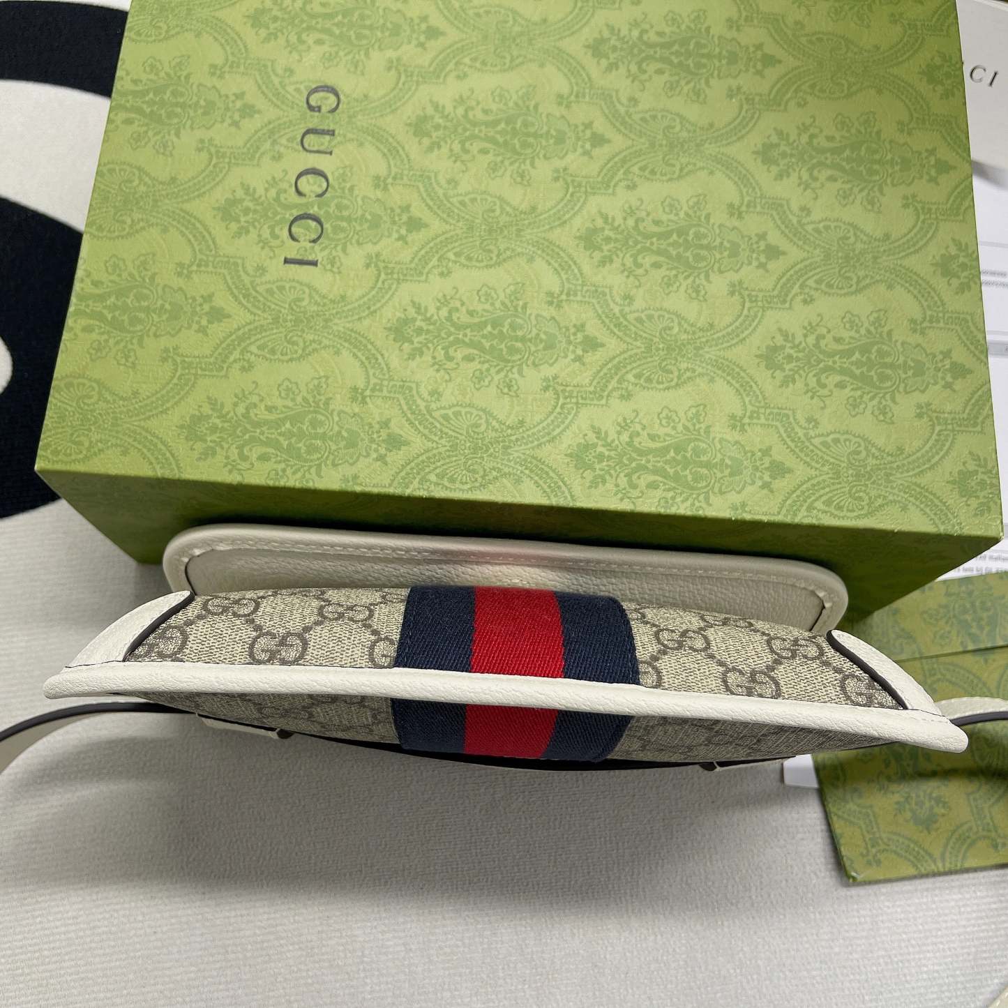 gg Ophidia Belt Bag Beige And Ebony gg Supreme Canvas, A Material With Low Environmental Impact For Men  8.7in/22cm gg 674081 96IWT 9794