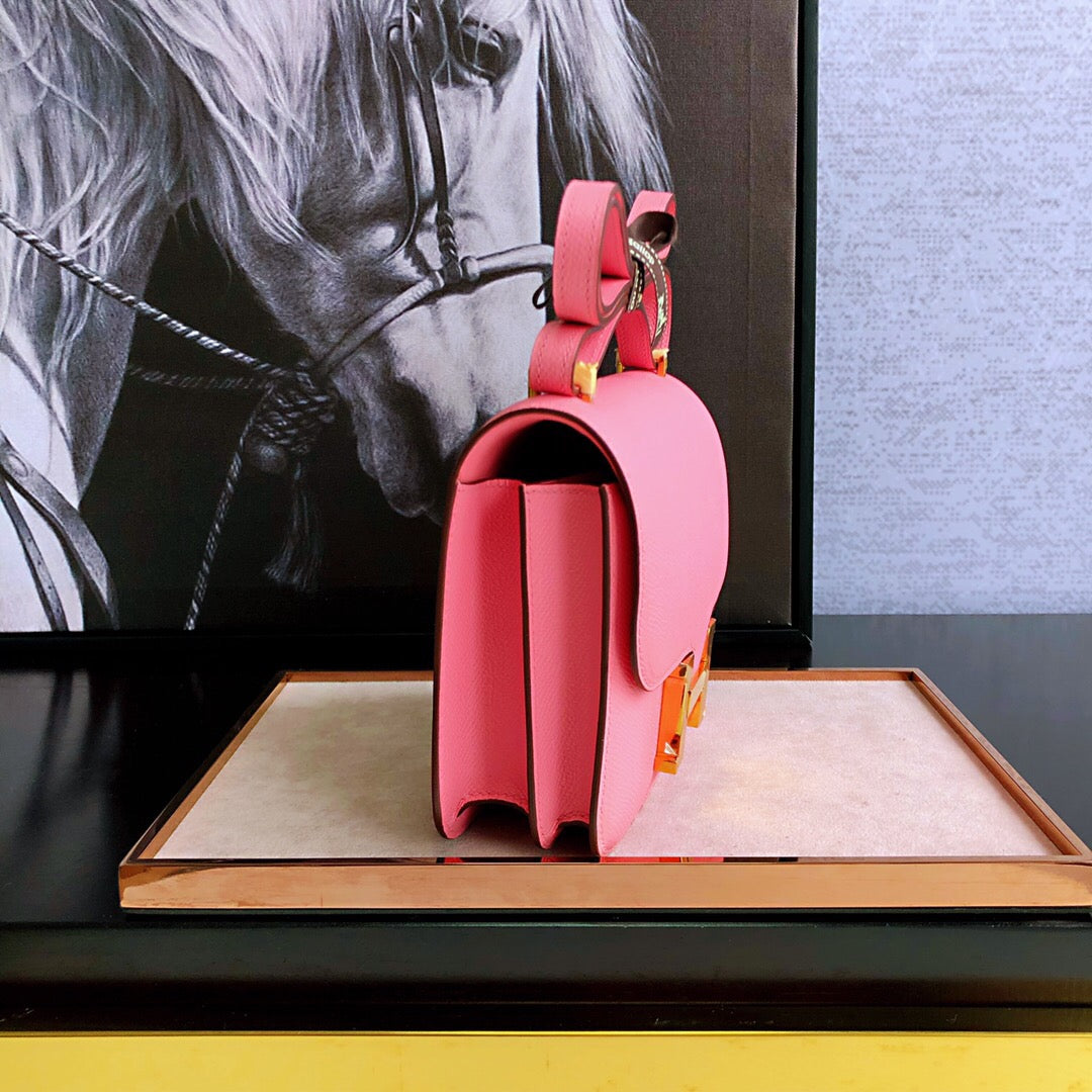 HM Constance 23 Epsom Pink For Women, Women���s Handbags, Shoulder Bags 9in/23cm