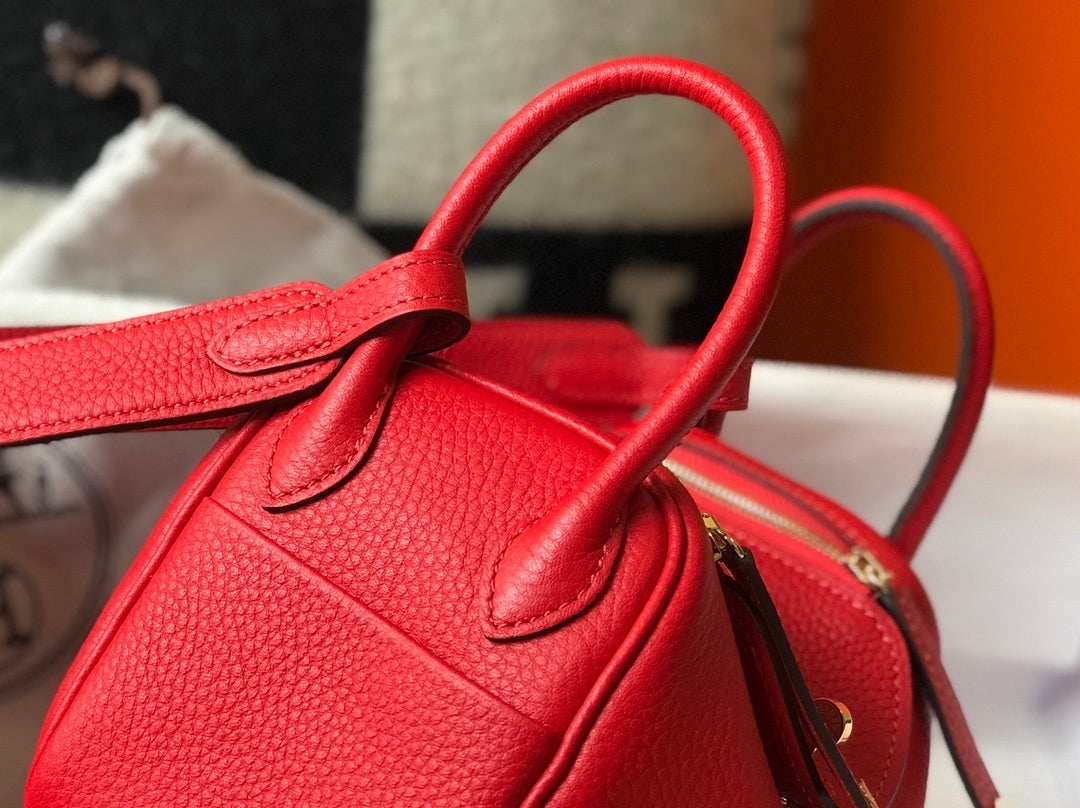 HM Lindy Mini Clemence Bag Red For Women, Women���s Handbags, Shoulder And Crossbody Bags 7.5in/19cm