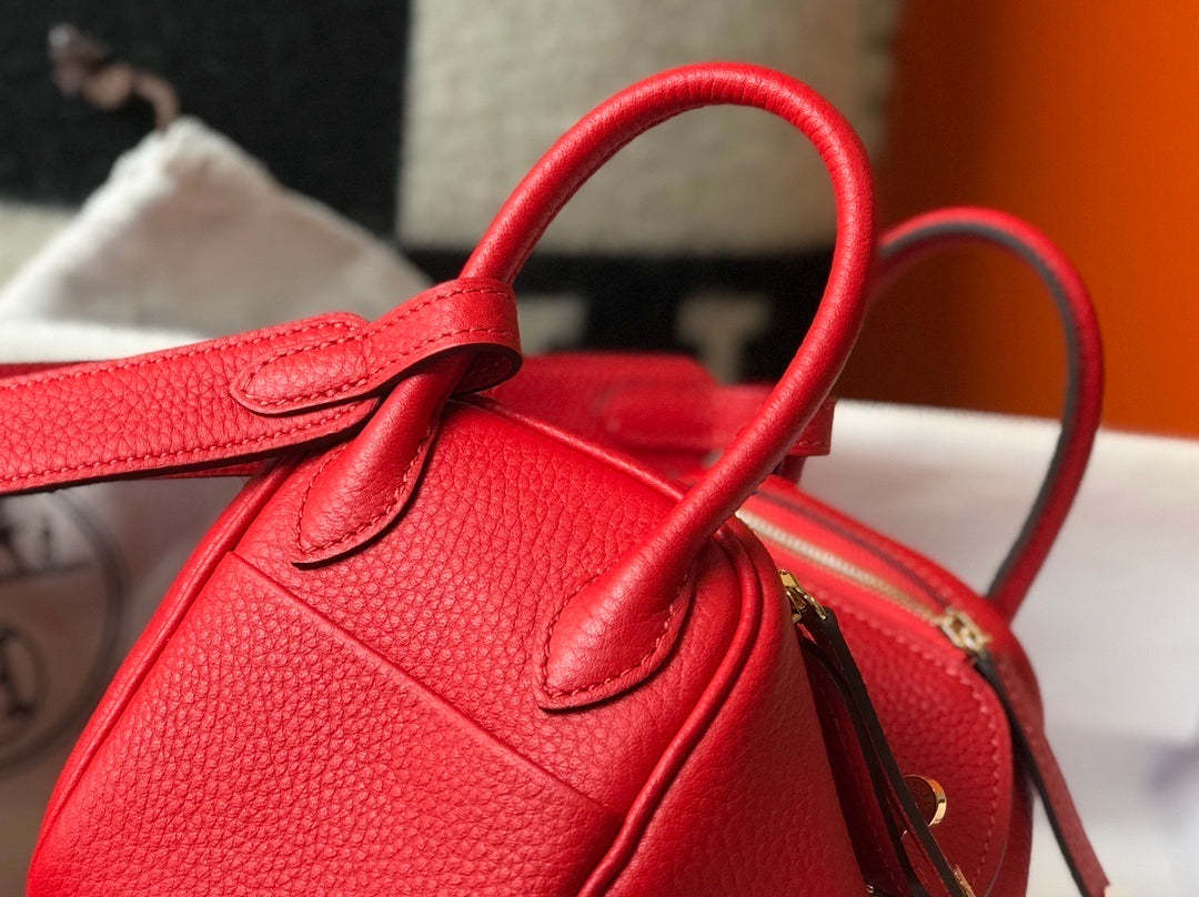 HM Lindy Mini Clemence Bag Red For Women, Women���s Handbags, Shoulder And Crossbody Bags 7.5in/19cm
