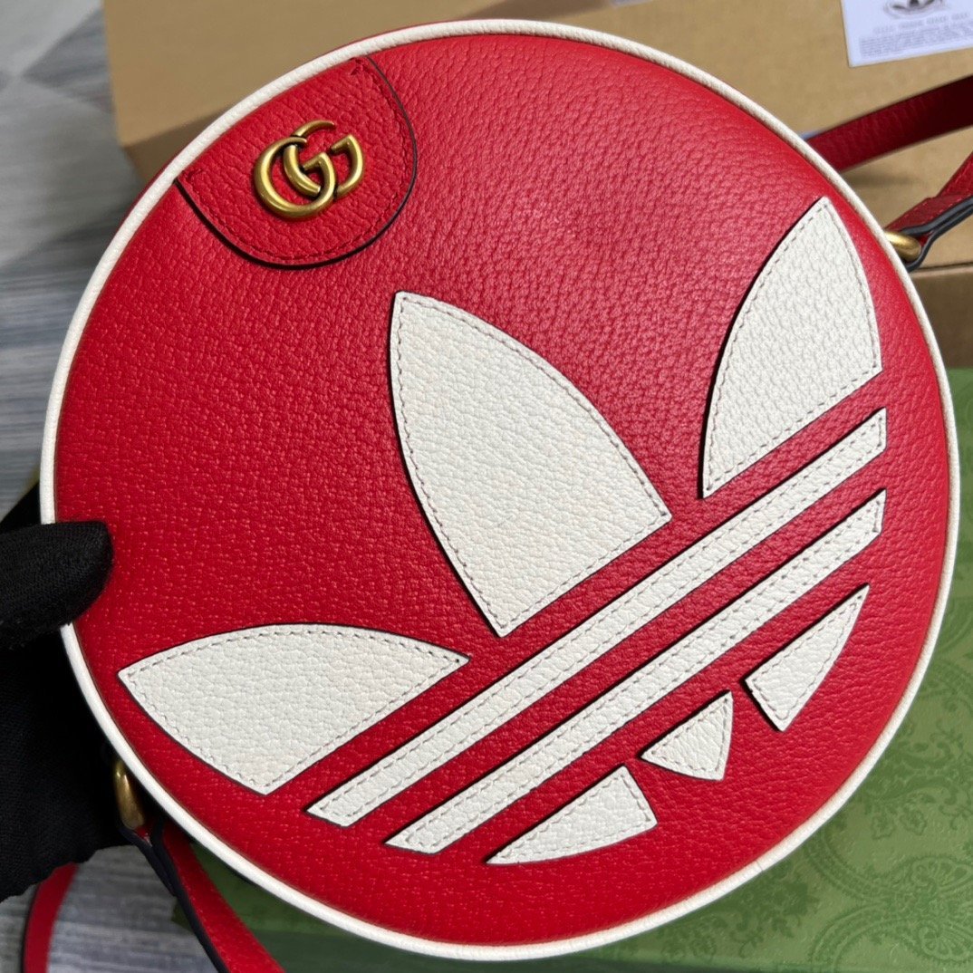 gg x Adidas Ophidia Shoulder Bag Red For Women, Women’s Bags 8.6in/22cm gg 702626 DJ24T 6484
