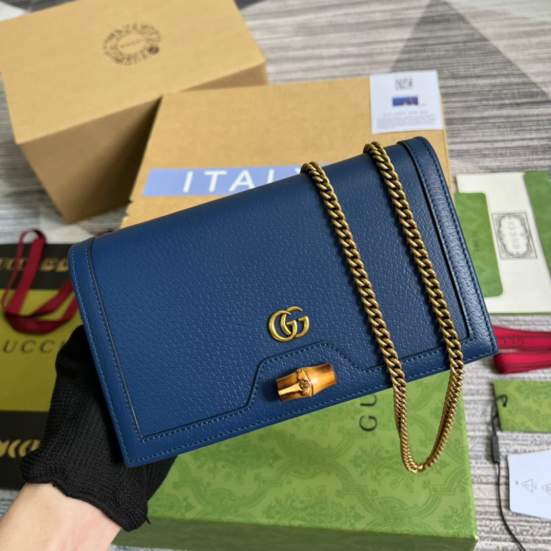 gg Diana Mini Bag With Bamboo Blue For Women, Women’s Bags 7.5in/19cm gg