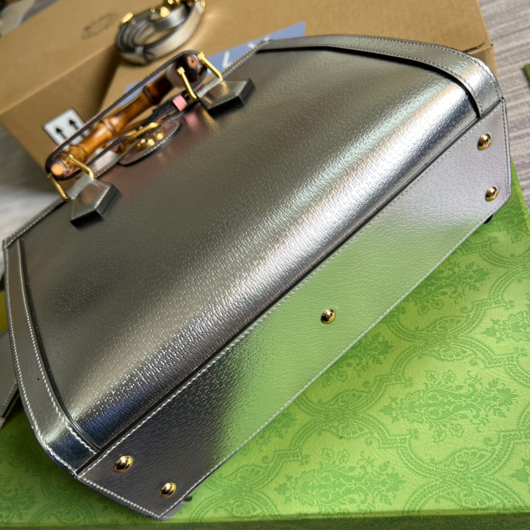 gg Diana Small Tote Bag Silver For Women, Women’s Bags 11in/27cm gg