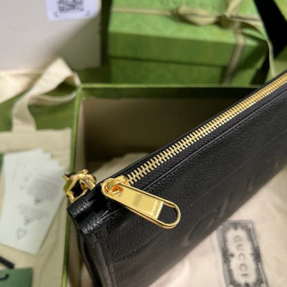 gg Clutch With gg Logo Black For Men 12in/31cm  gg