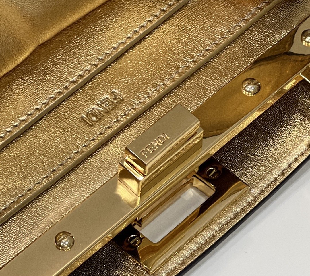 FI Peekaboo Small Gold Bag For Woman 27cm/11in