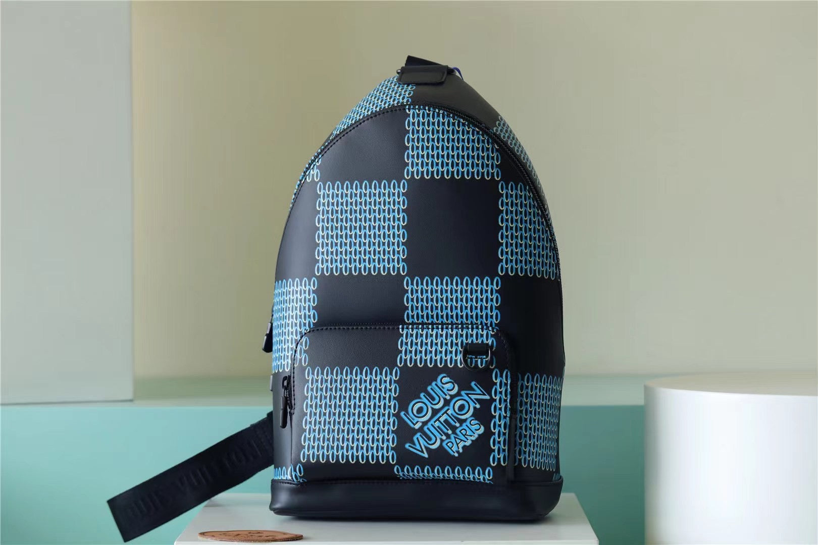 LV Racer Damier Spray Blue For Men, Backpacks 16in/41cm LV��
