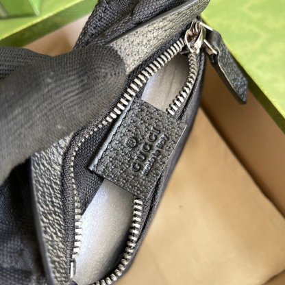 gg Supreme Canvas Two Pocket Waist Belt Bag Black gg Supreme Canvas For Men  3in/7.5cm gg