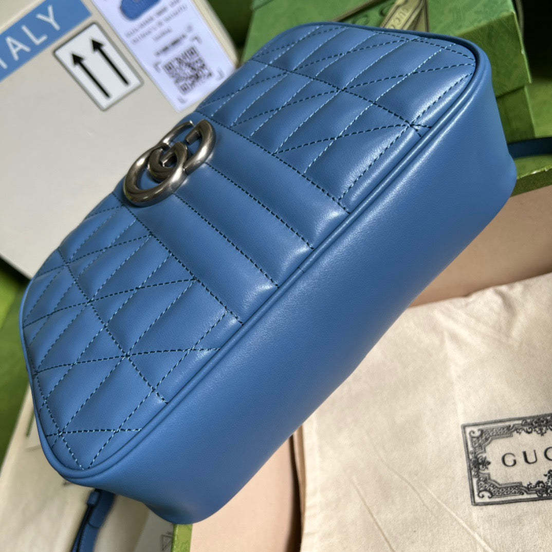 gg Marmont Matelasse Shoulder Bag Blue For Women, Women’s Bags 9.5in/24cm gg 634936 UM8BF 4340