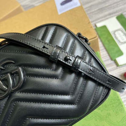 gg Marmont Matelasse Shoulder Bag Black For Women, Women’s Bags 9.5in/24cm gg