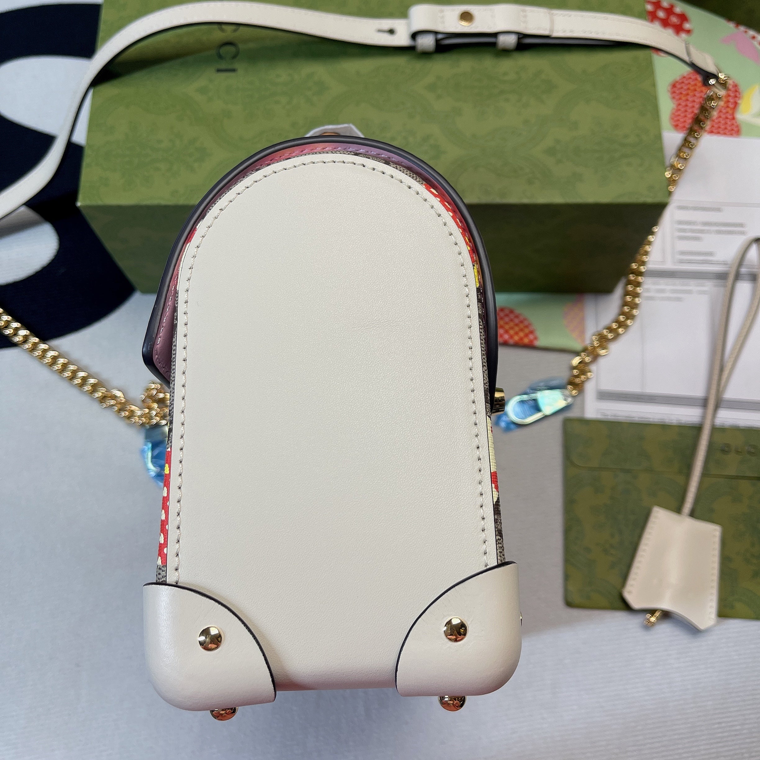 gg Padlock gg Small amboo Strawberry Shoulder Bag Beige For Women, Women’s Bags 9.5in/24cm gg