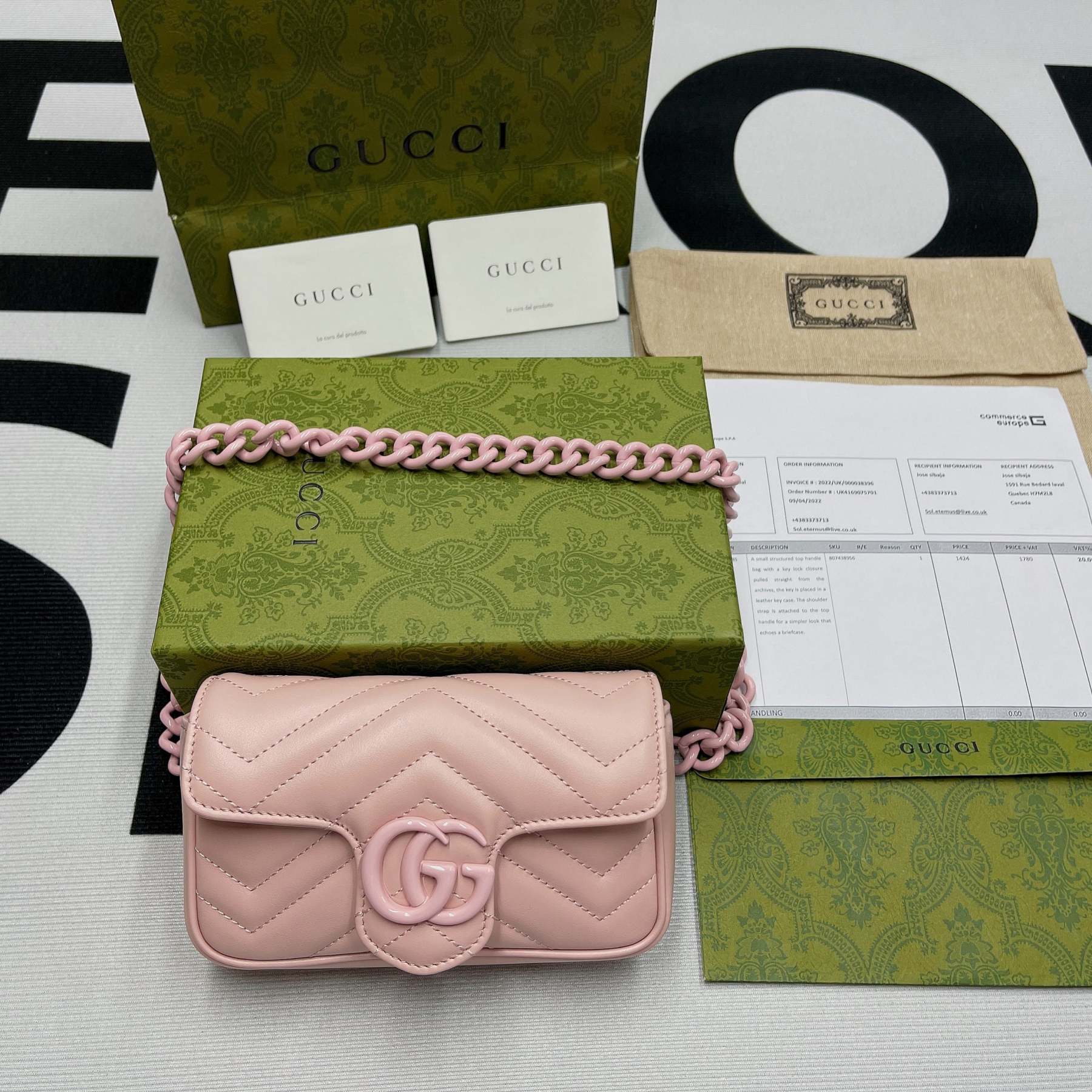 gg Marmont Super Mini Bag Pink For Women, Women’s Bags 6.2in/17cm gg