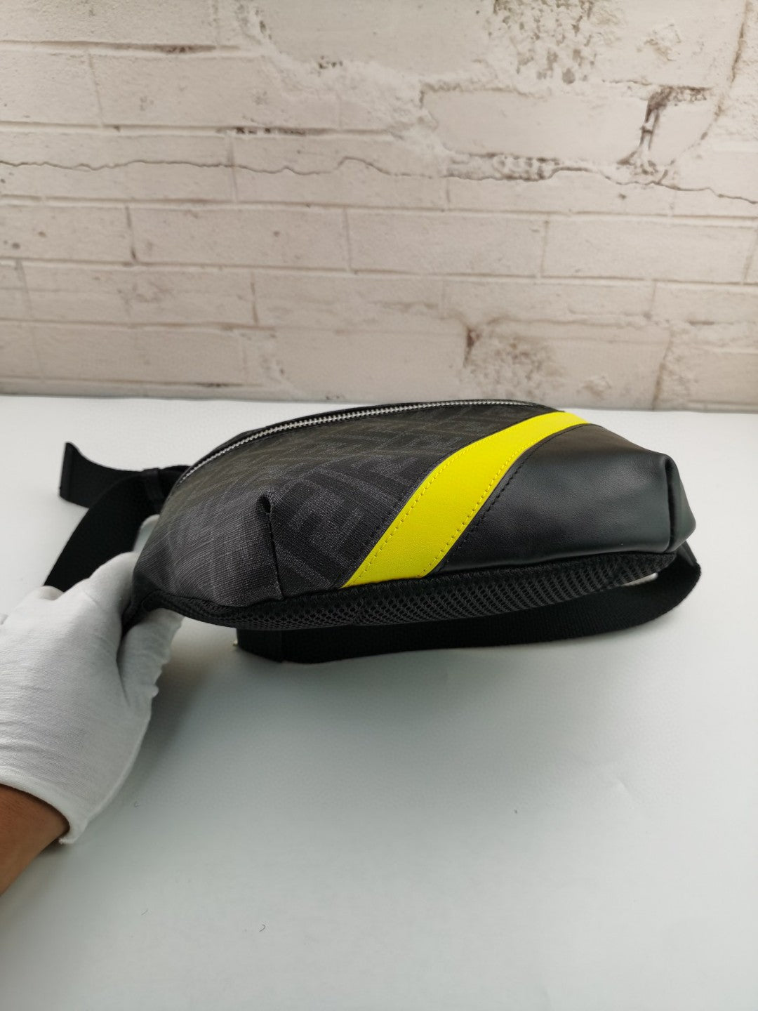 FI Belt Bag Grey/Yellow For Men, Men’s Bags 18.1in/46cm FF 7VA434A9XSF0R2A