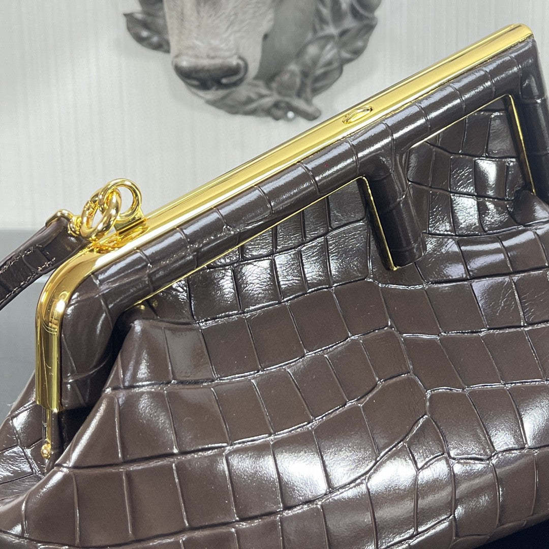 FI First Small Gray Crocodile Bag For Woman 26cm/10in