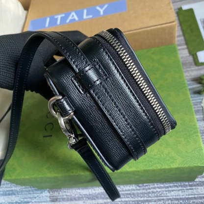 gg Mini Bag With Interlocking G Black gg Supreme Canvas For Women 9in/23cm gg