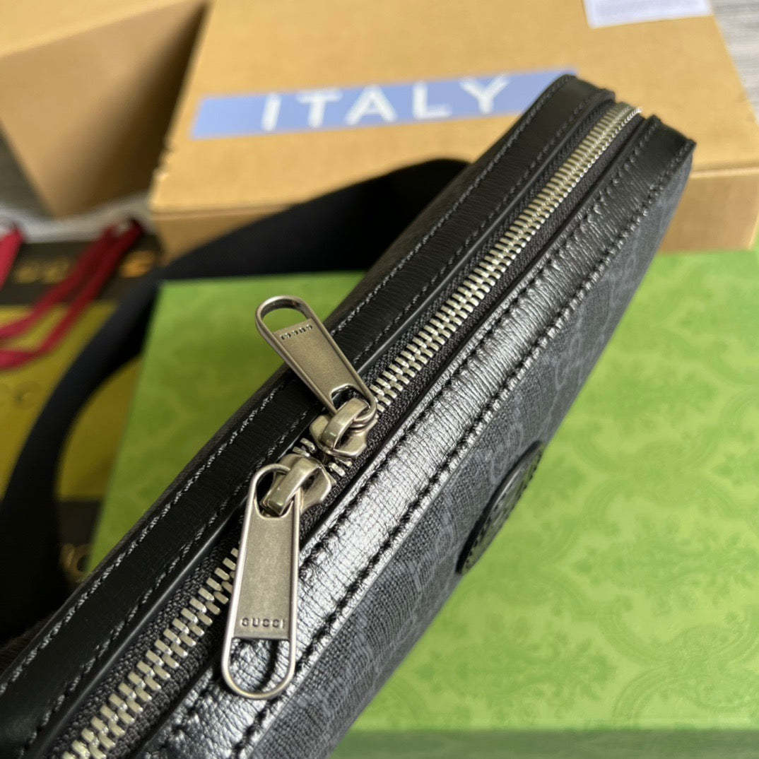 gg Shoulder Bag With Interlocking G Black gg Supreme Canvas For Women  9.6in/24.5cm gg 703468 92THF 1000