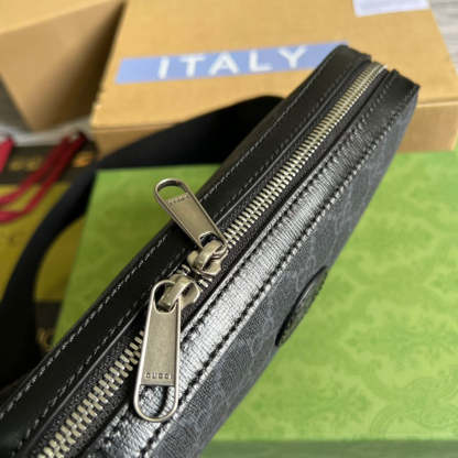 gg Shoulder Bag With Interlocking G Black gg Supreme Canvas For Women  9.6in/24.5cm gg 703468 92THF 1000