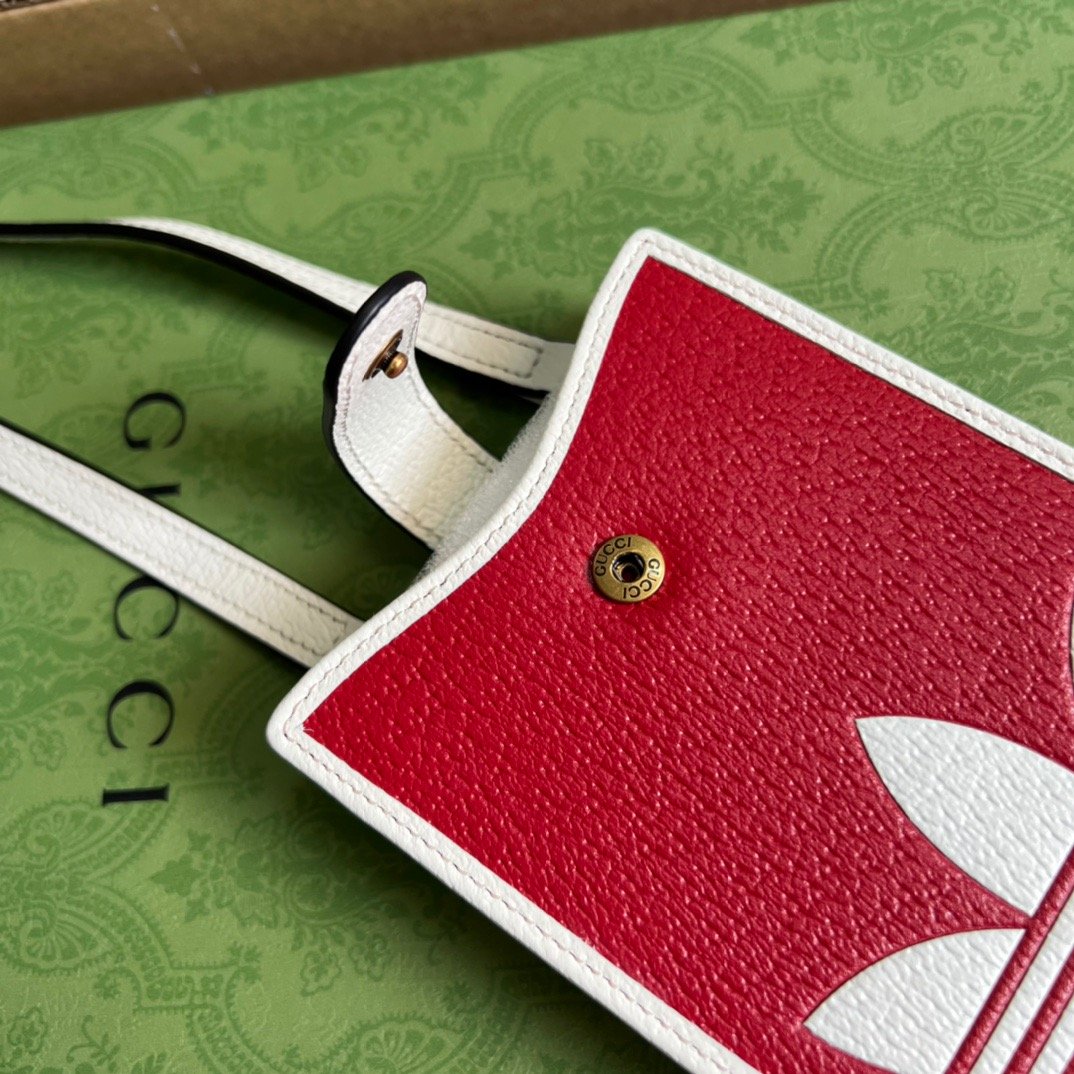 gg x Adidas Phone Case Red For Women, Women’s Bags 7.3in/18cm gg‎ ‎702203 UZ3BT 6484