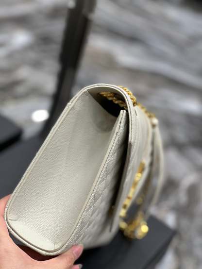 YSSL Envelope Medium Chain Bag White For Women, Women’s Bags 9.4in/24cm YSL