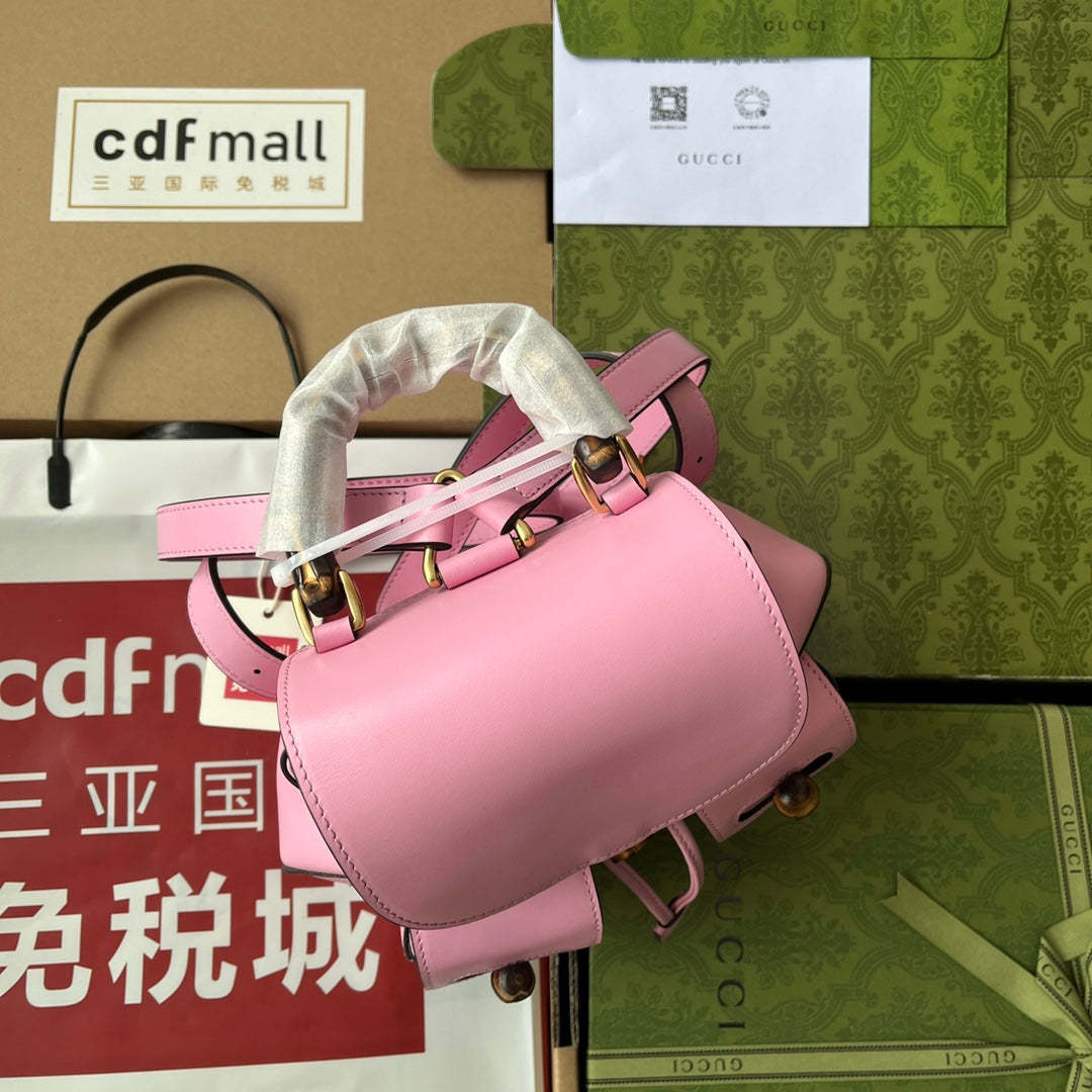 gg Bamboo Small Backpack Pink For Women, Women’s Bags 8.6in/22cm gg ‎‎702101 UZY0T 5814