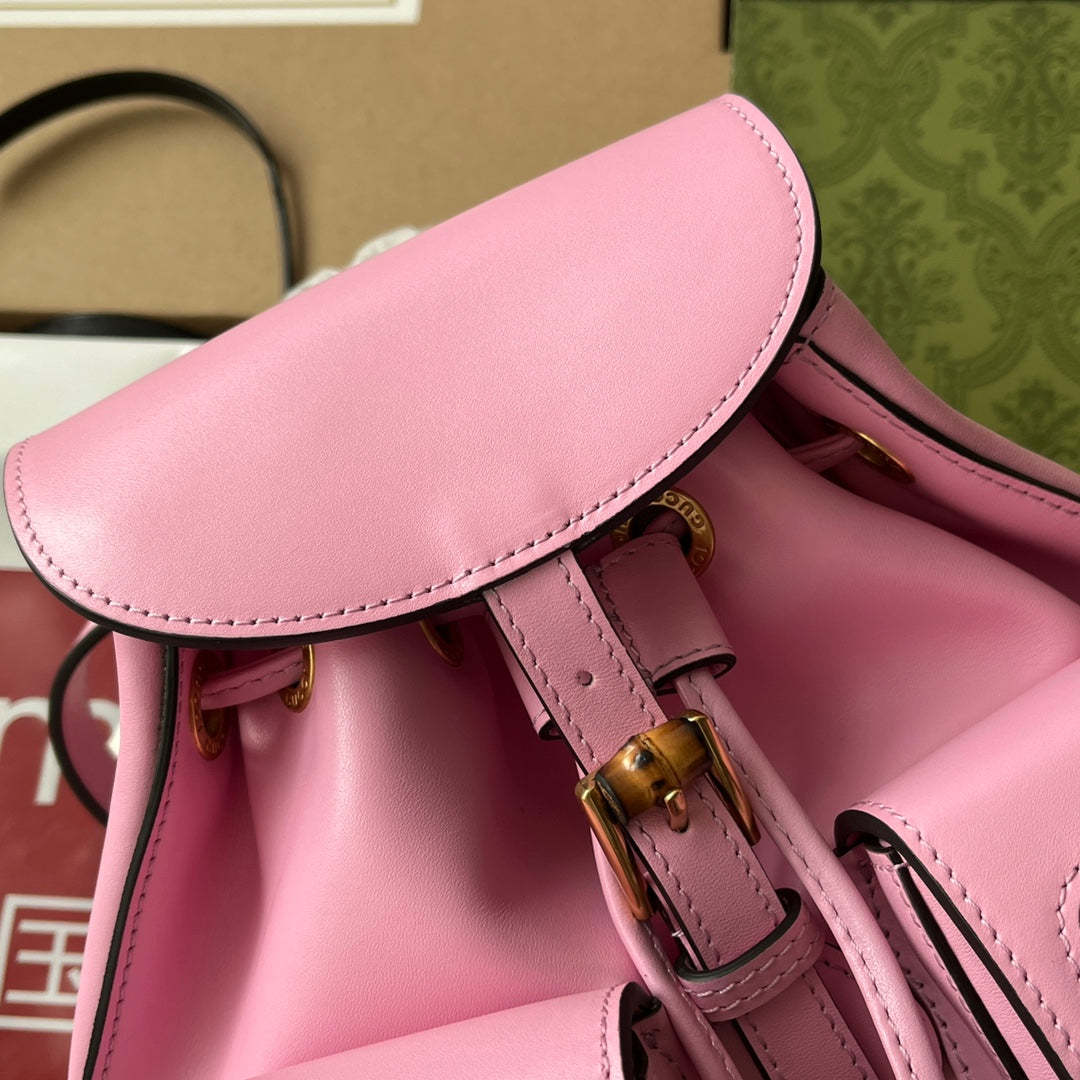 gg Bamboo Small Backpack Pink For Women, Women’s Bags 8.6in/22cm gg ‎‎702101 UZY0T 5814