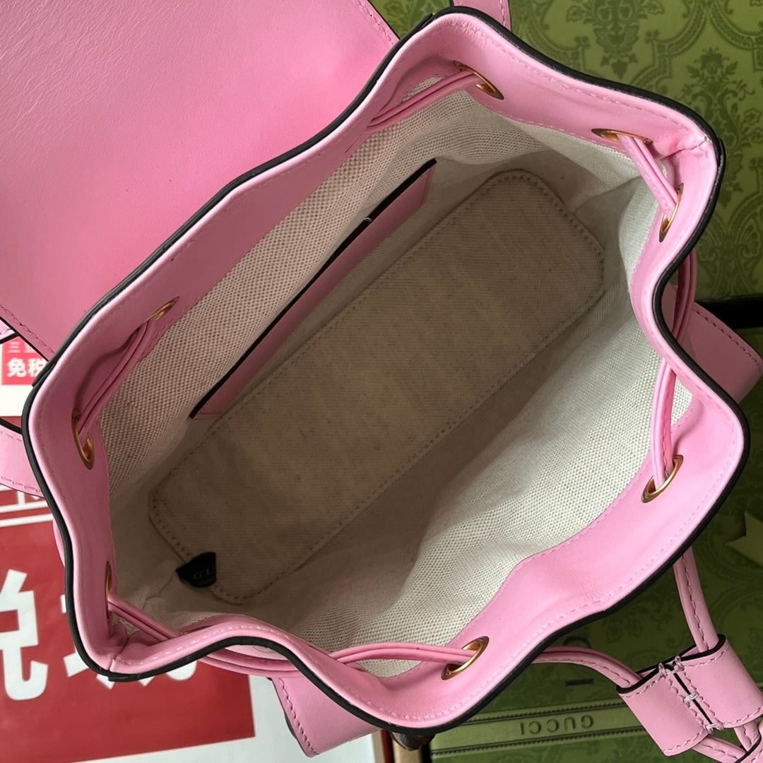 gg Bamboo Small Backpack Pink For Women, Women’s Bags 8.6in/22cm gg ‎‎702101 UZY0T 5814