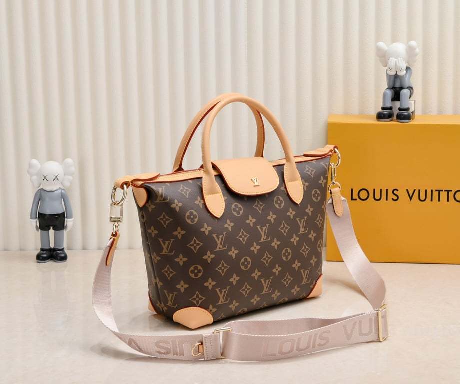 LUV TOTE BAG MONOGRAM CANVAS BEIGE 26CM