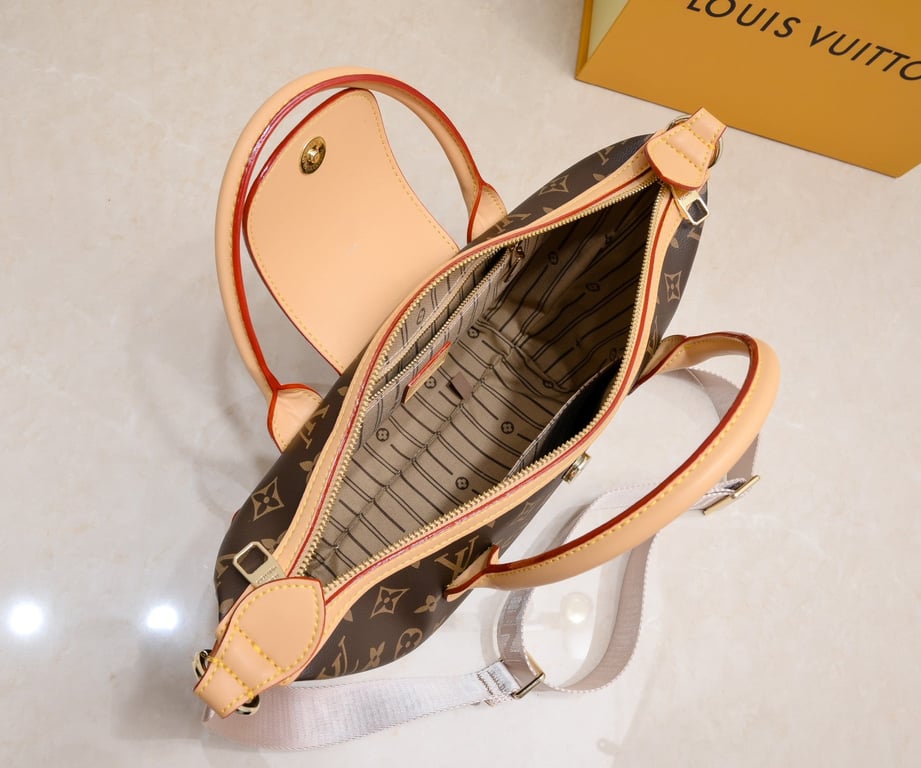 LUV TOTE BAG MONOGRAM CANVAS BEIGE 26CM